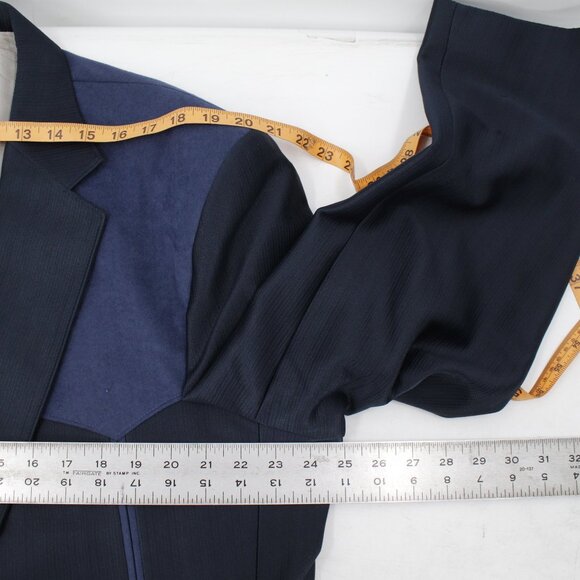 Vintage Pagano west sport coat Mens 48R western rodeo faux suede yoke blue - Picture 8 of 15
